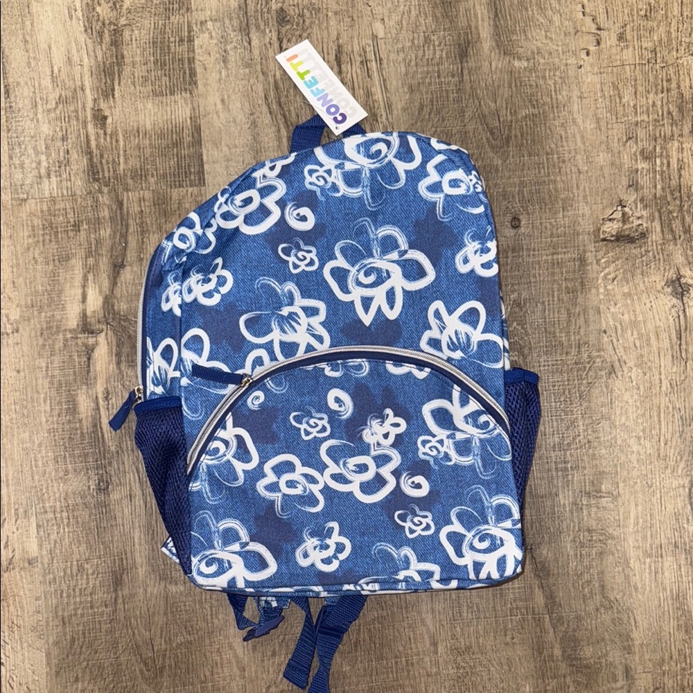 Blue Floral Kids Backpack